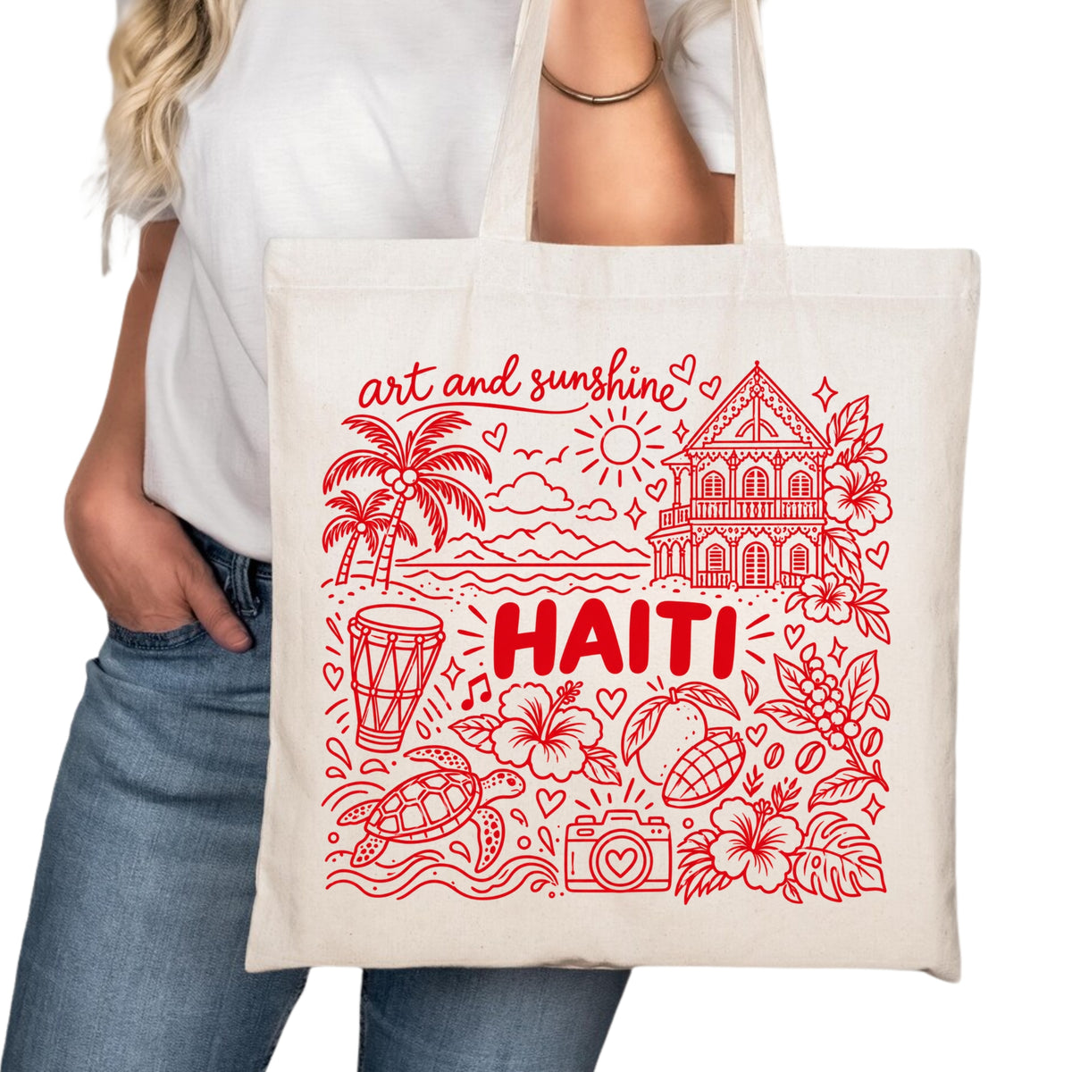 Haiti Symbols Tote Bag