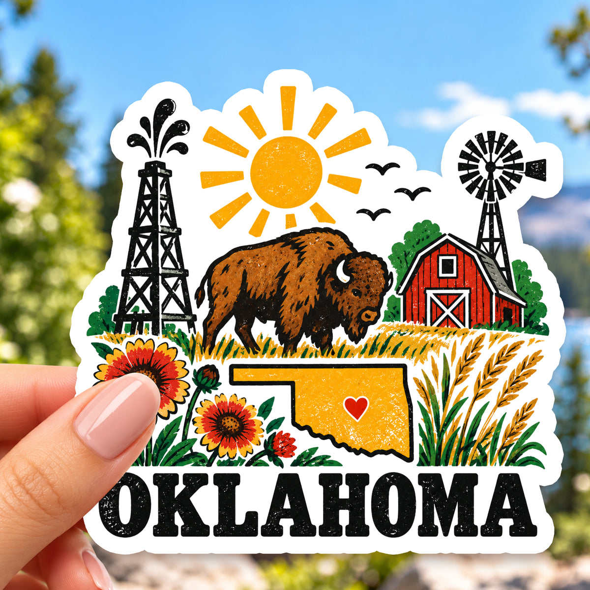 Oklahoma Retro Sticker