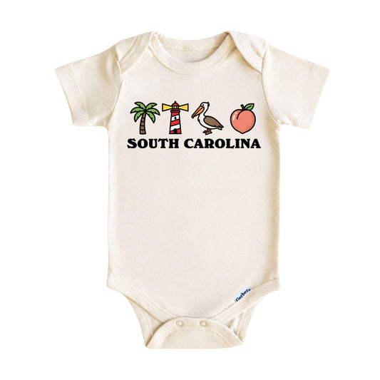 South Carolina Baby Onesie ®, South Carolina Baby Bodysuit for Boys Girls