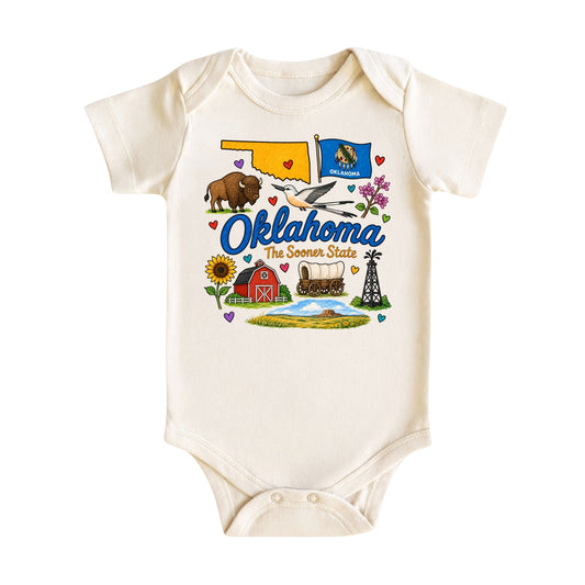 Oklahoma Baby Bodysuit for Boys Girls