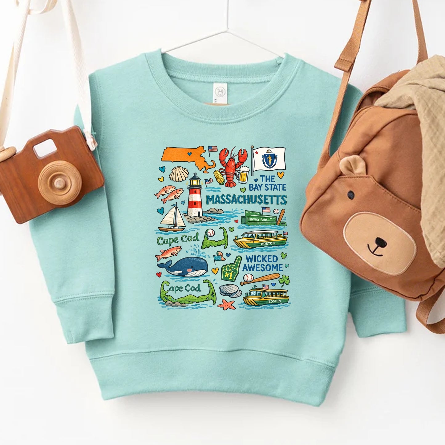 Massachusetts Kids Sweatshirt – Bay State Icons