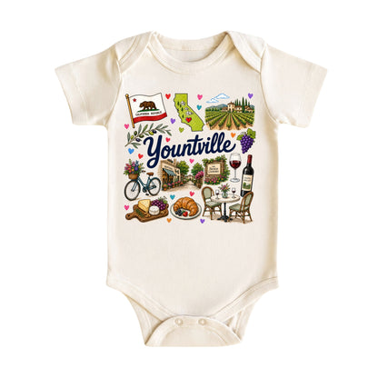 Yountville California Baby Bodysuit for Boys Girls
