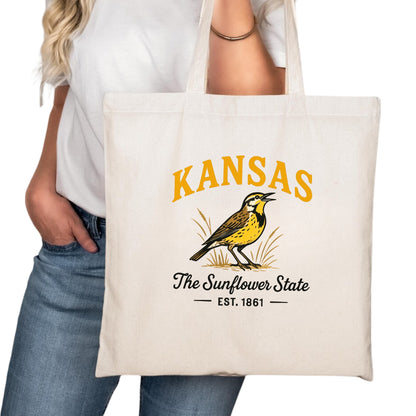 Kansas Tote Bag, Wichita Overland Park Kansas City Travel Market Bag