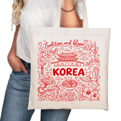 Korea Symbols Tote Bag