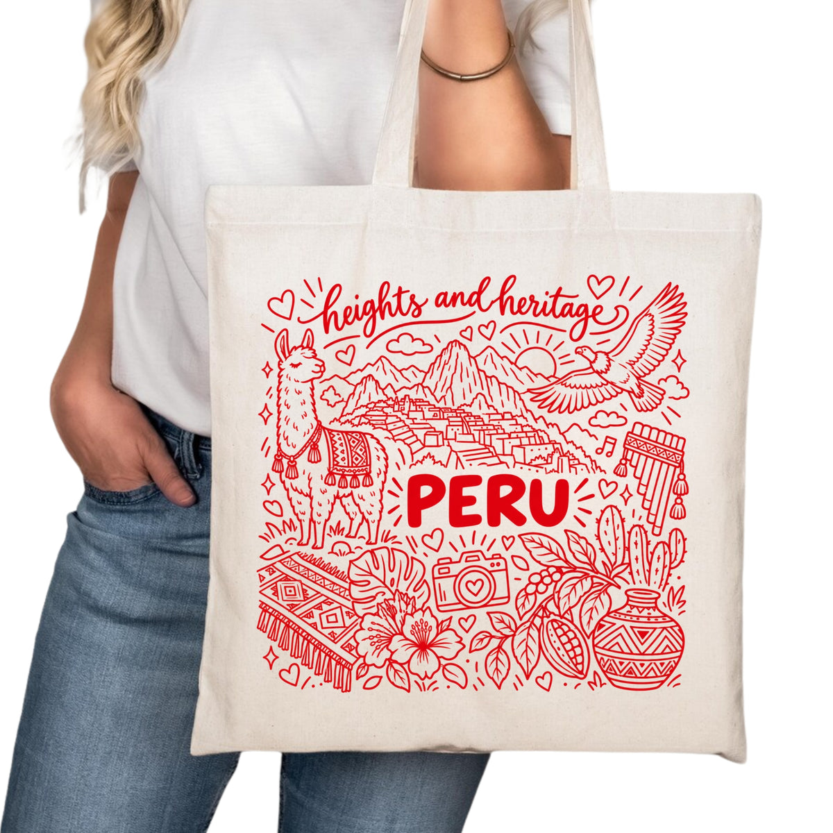 Peru Symbols Tote Bag