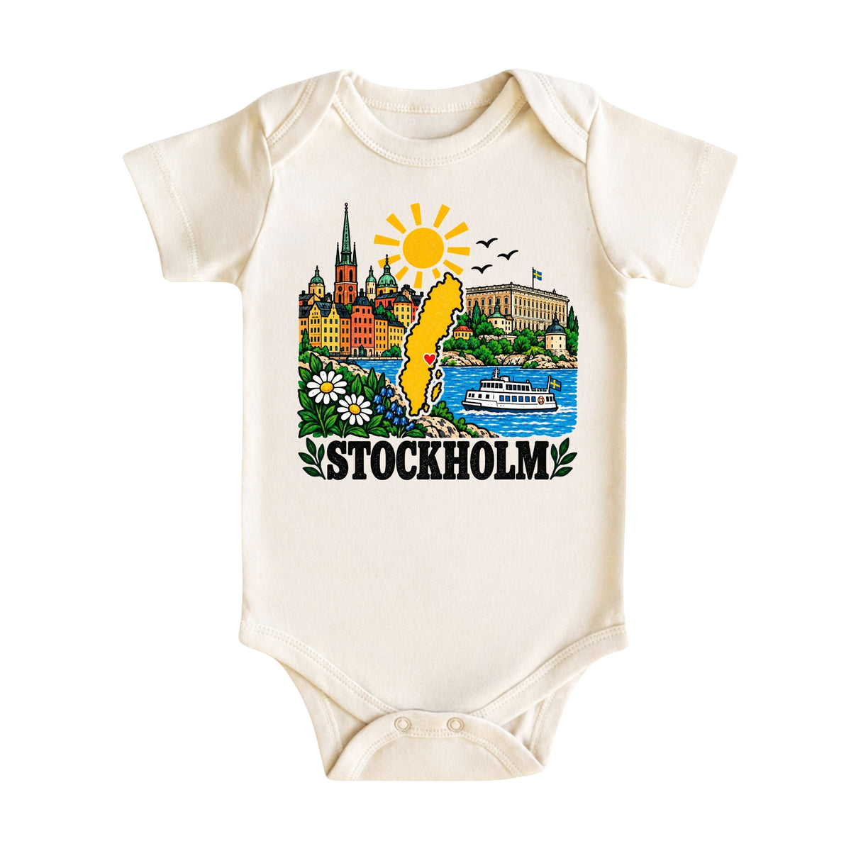 Stockholm Sweden Baby Bodysuit