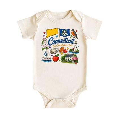 Connecticut Baby Bodysuit for Boys Girls