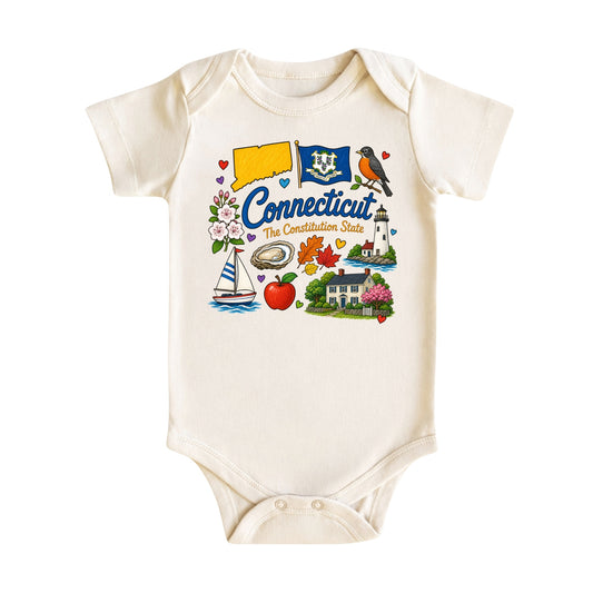Connecticut Baby Bodysuit for Boys Girls