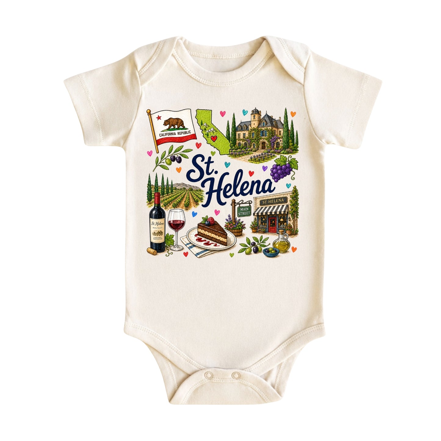 St. Helena California Baby Bodysuit for Boys Girls