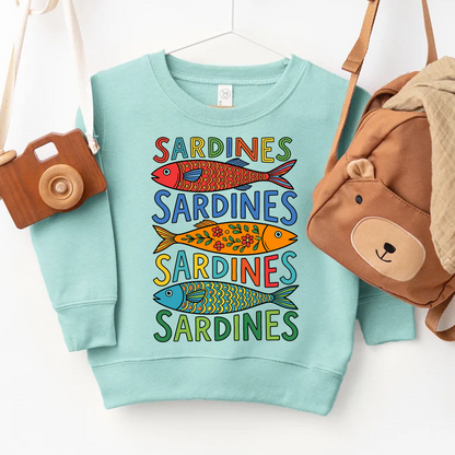 Colorful Sardines Pattern Kids Graphic T-Shirt