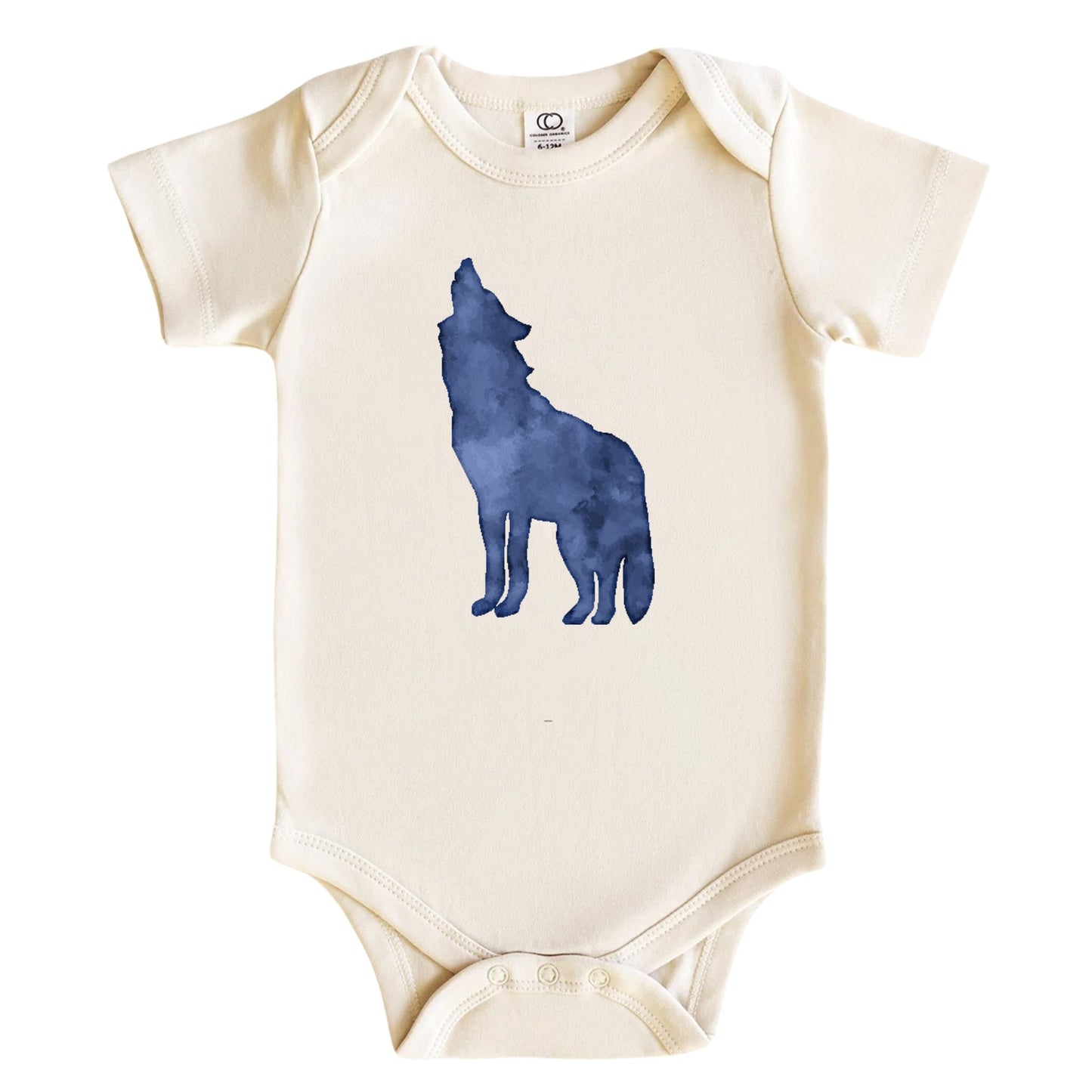 Watercolor Wolf Baby Bodysuit