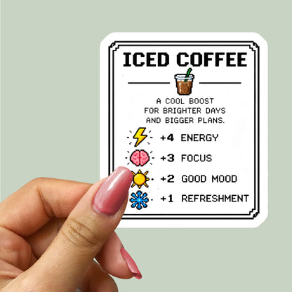 Iced Coffee Lover 8bit Gamer Sticker