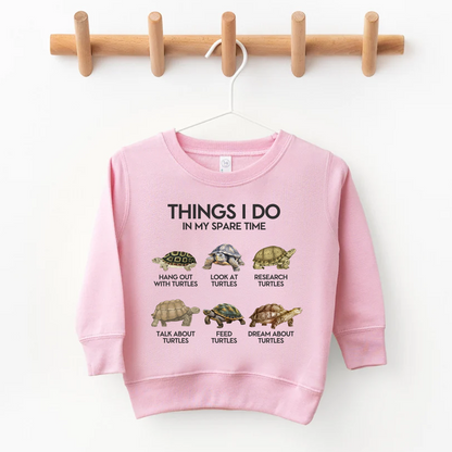 Things I Do In My Spare Time - Turtle Kids Shirt