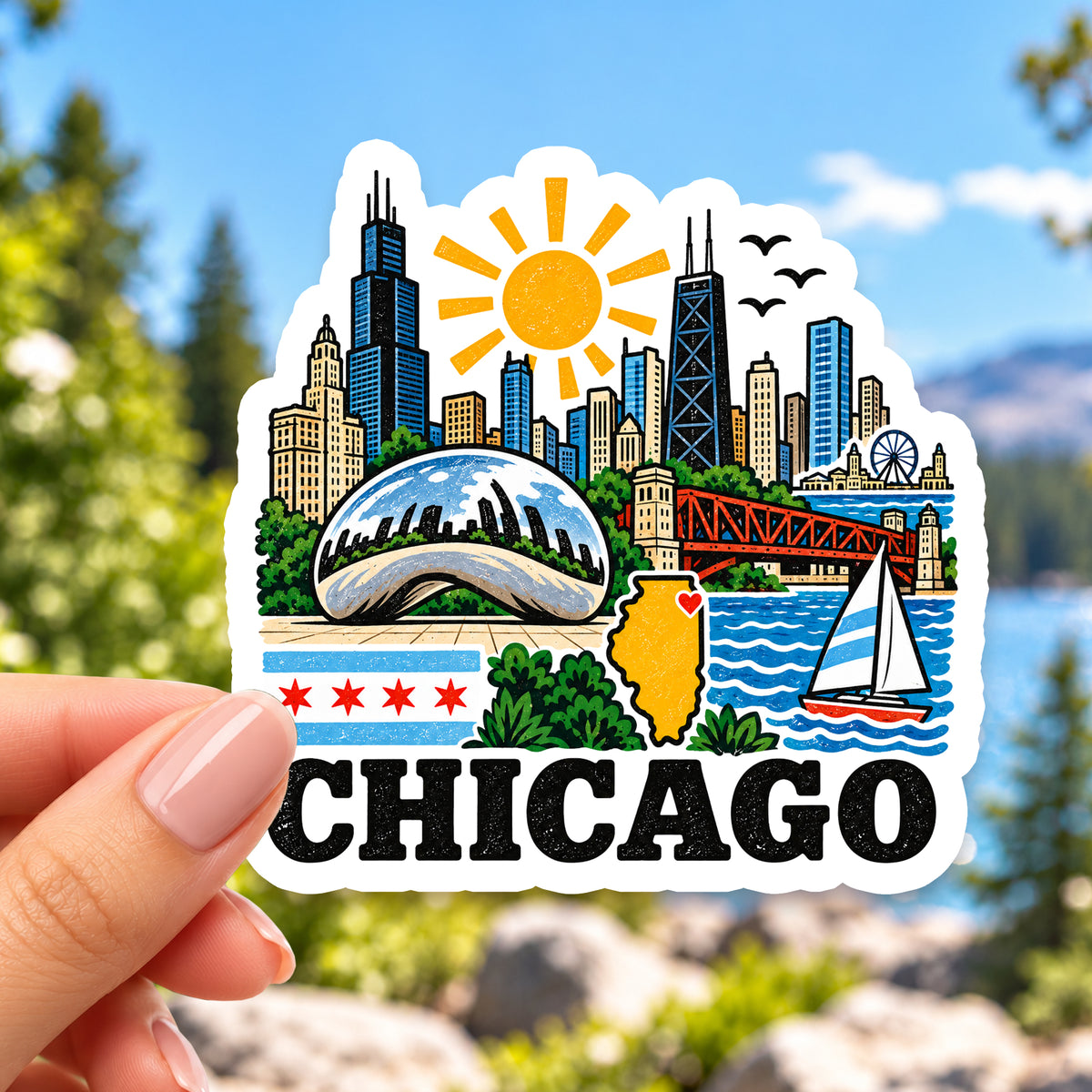 Chicago Retro Sticker