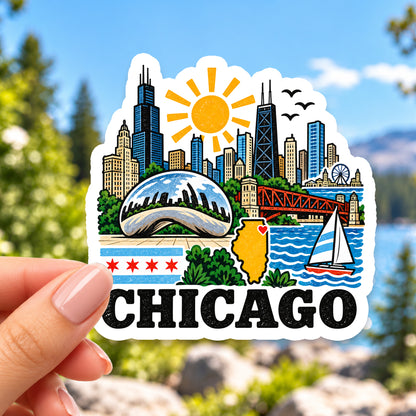 Chicago Retro Sticker