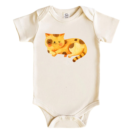 Watercolor Cat Baby Bodysuit