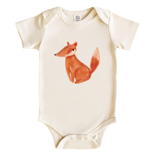 Watercolor Fox Baby Bodysuit