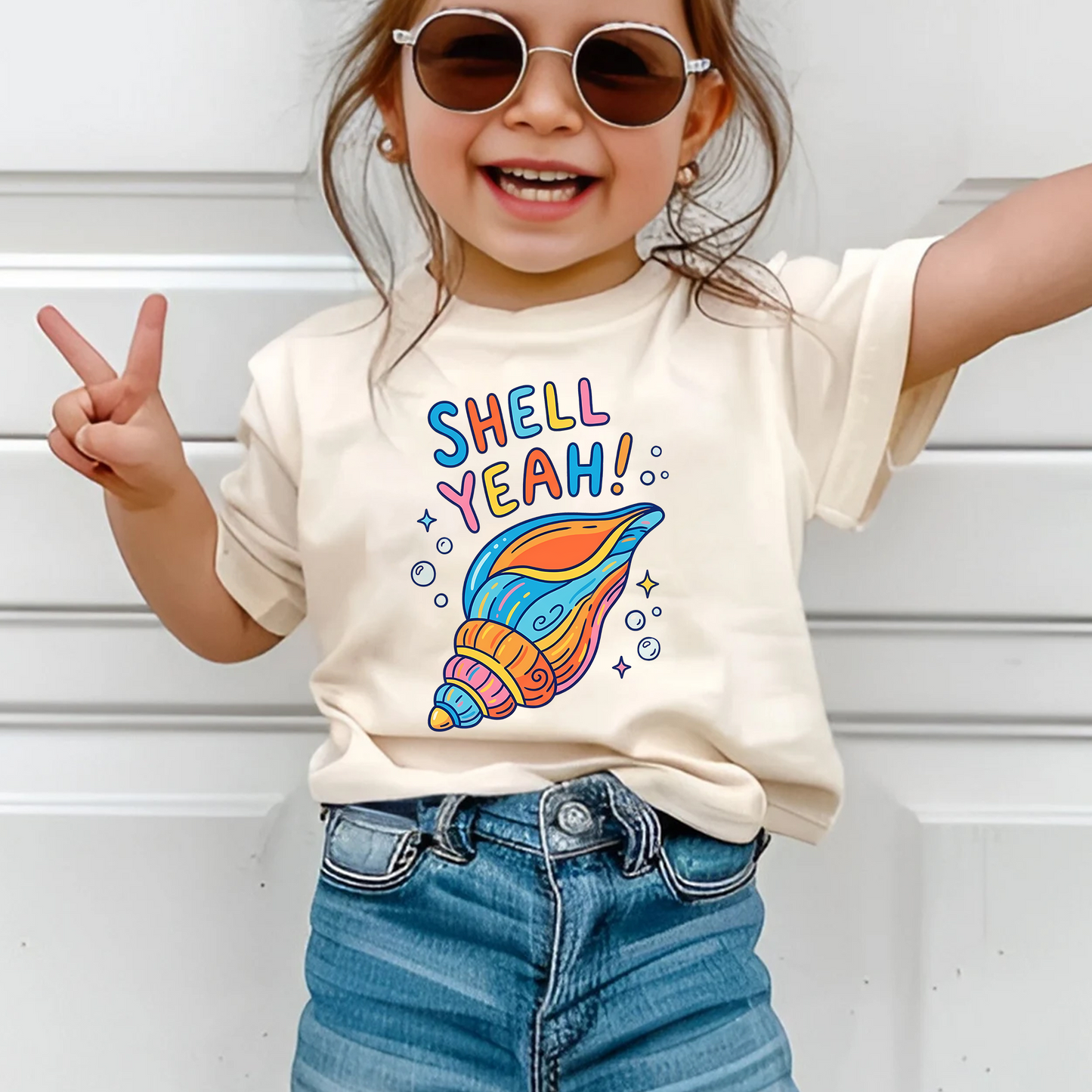 Shell Yeah! Colorful Seashell Kids Graphic T-Shirt