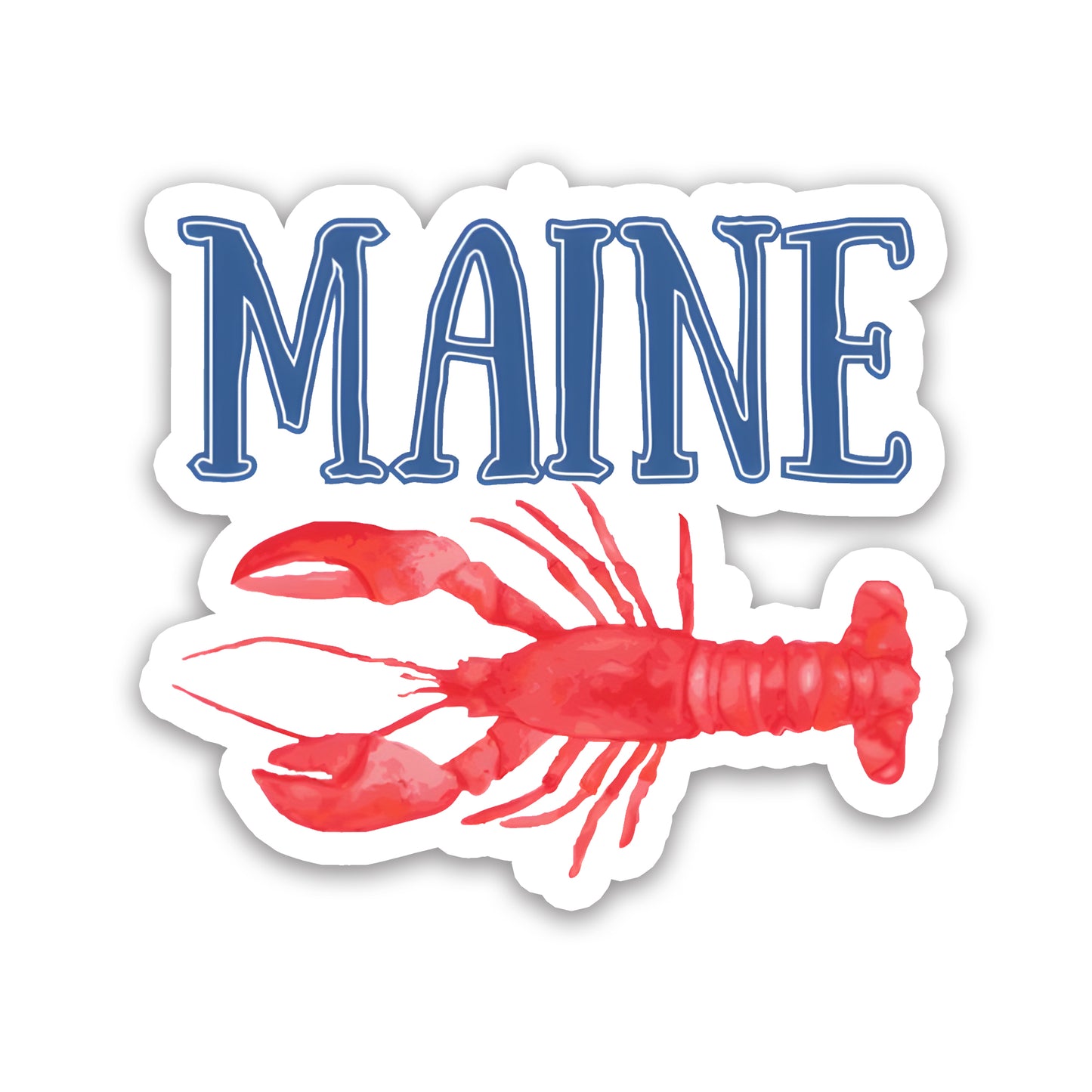 Maine Lobster Watercolor State Souvenir Sticker