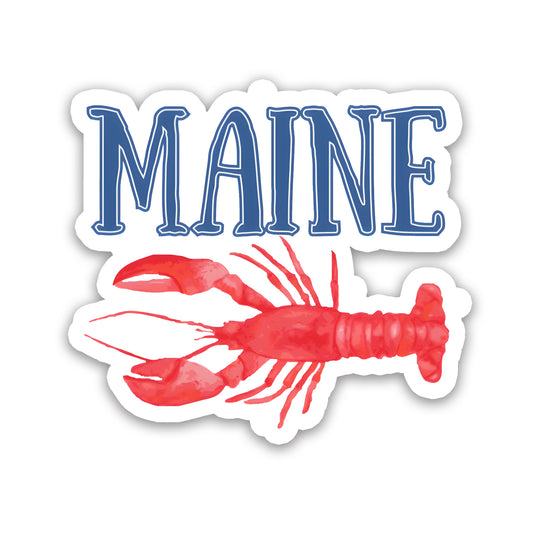 Maine Lobster Watercolor State Souvenir Sticker