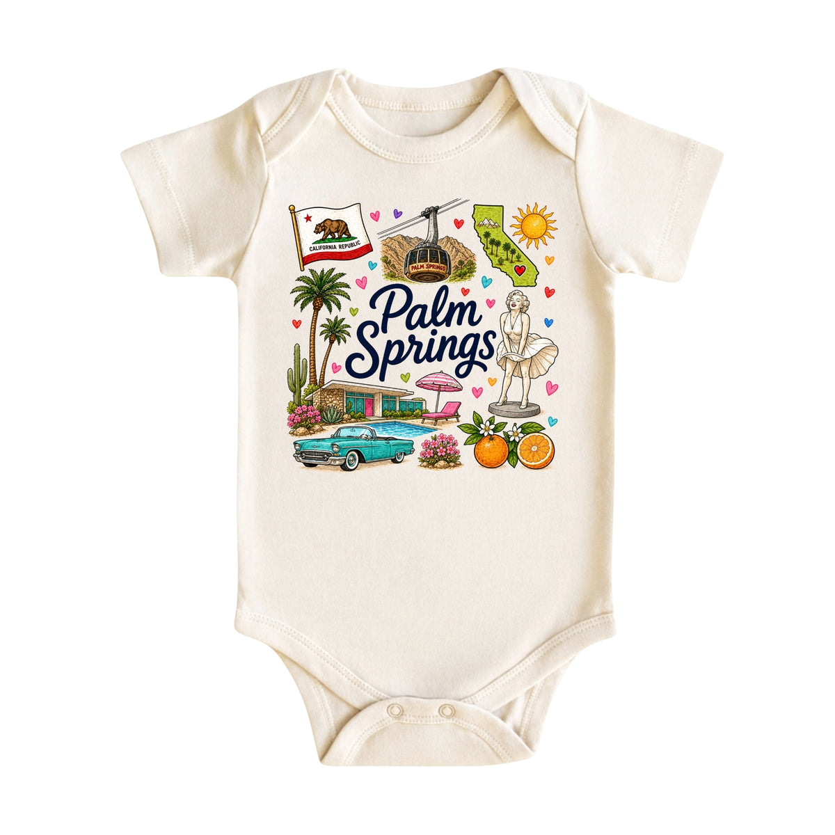 Palm Springs California Baby Bodysuit for Boys Girls