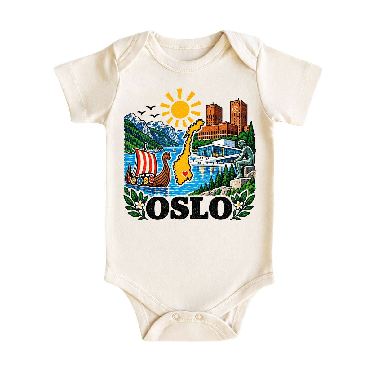 Oslo Norway Baby Bodysuit
