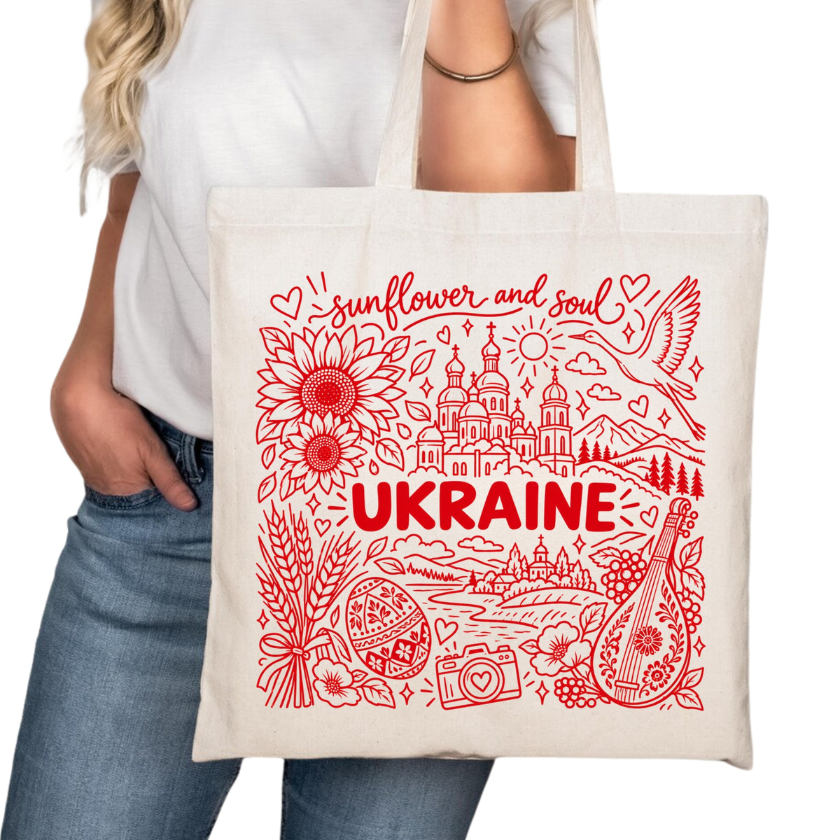 Ukraine Symbols Tote Bag