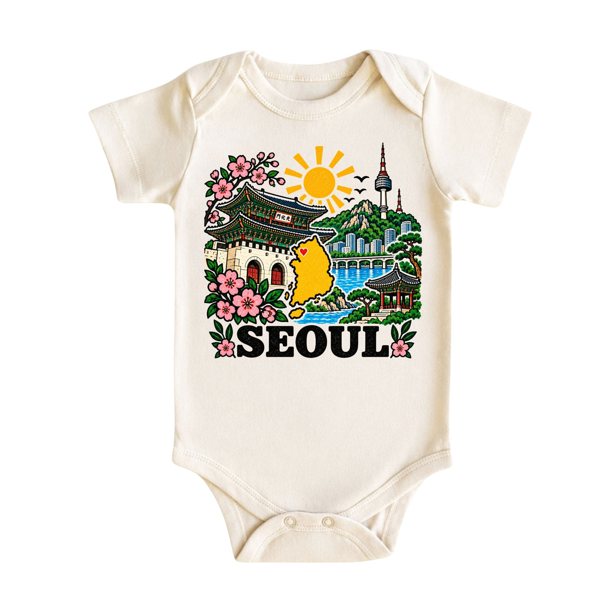 Seoul South Korea Baby Bodysuit
