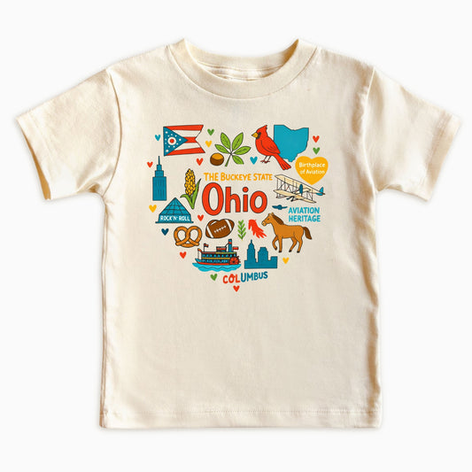 Ohio Kids T-Shirt – Buckeye State Icons