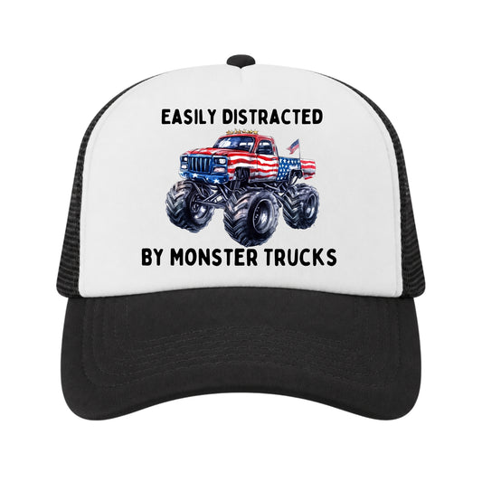 Patriotic Monster Truck Trucker Hat for Kids, Girls Boys Monster Truck Gift