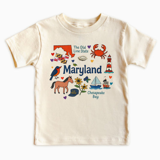 Maryland Kids T-Shirt – Old Line State Icons