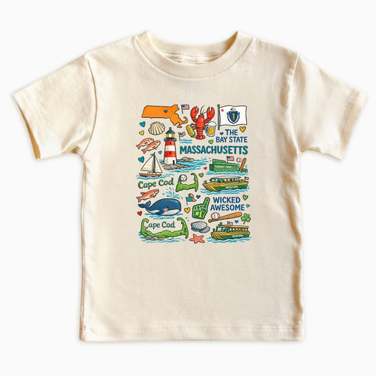 Massachusetts Kids T-Shirt – Bay State Icons