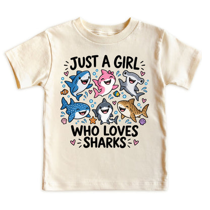 Just a Girl Who Loves Sharks Kids T-Shirt