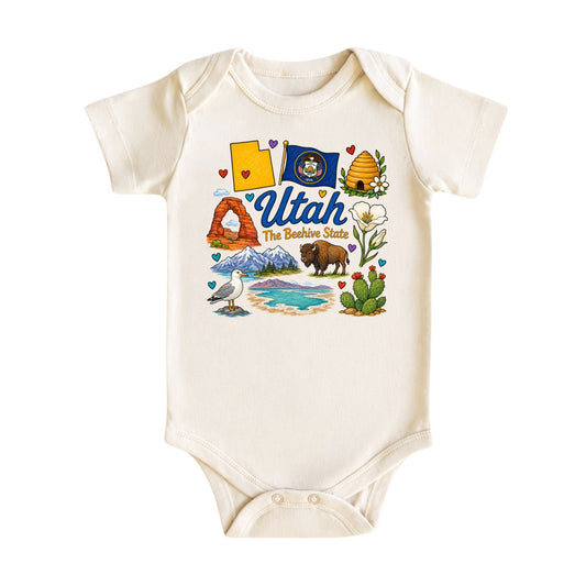 Utah Baby Bodysuit for Boys Girls