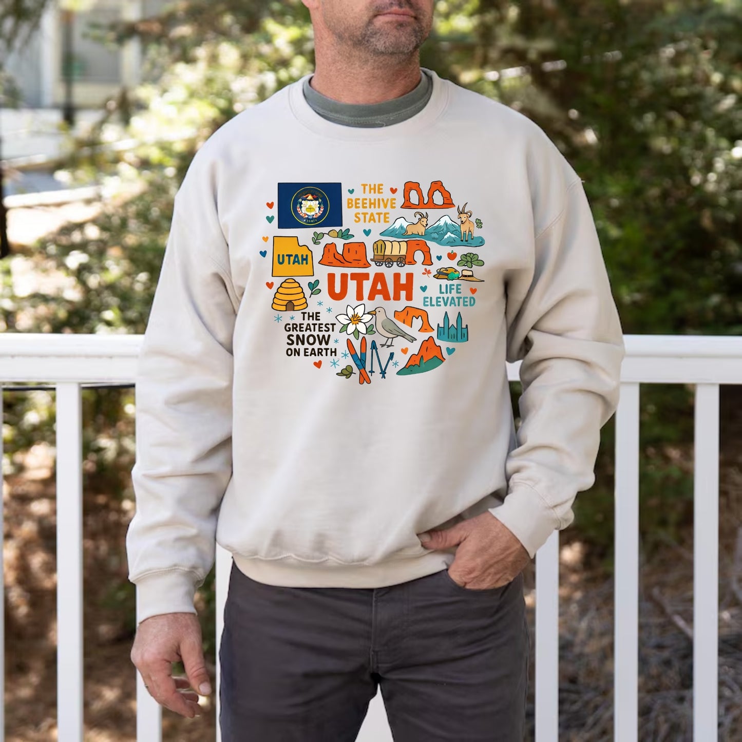 Utah Kids Sweatshirt - Beehive State Icons