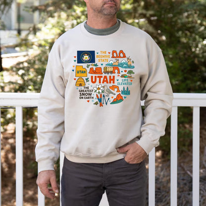 Utah Kids Sweatshirt - Beehive State Icons