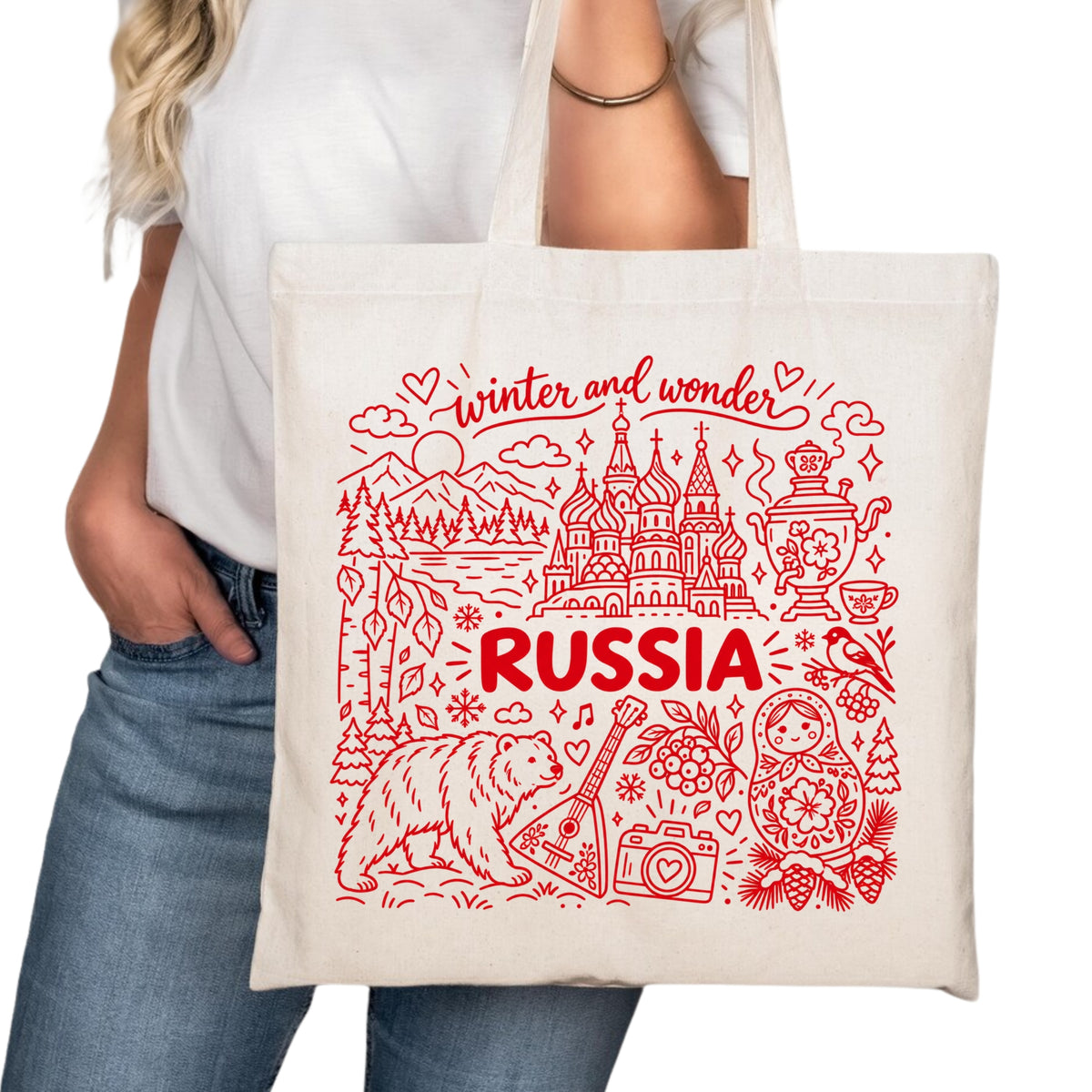 Russia Symbols Tote Bag