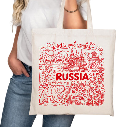 Russia Symbols Tote Bag