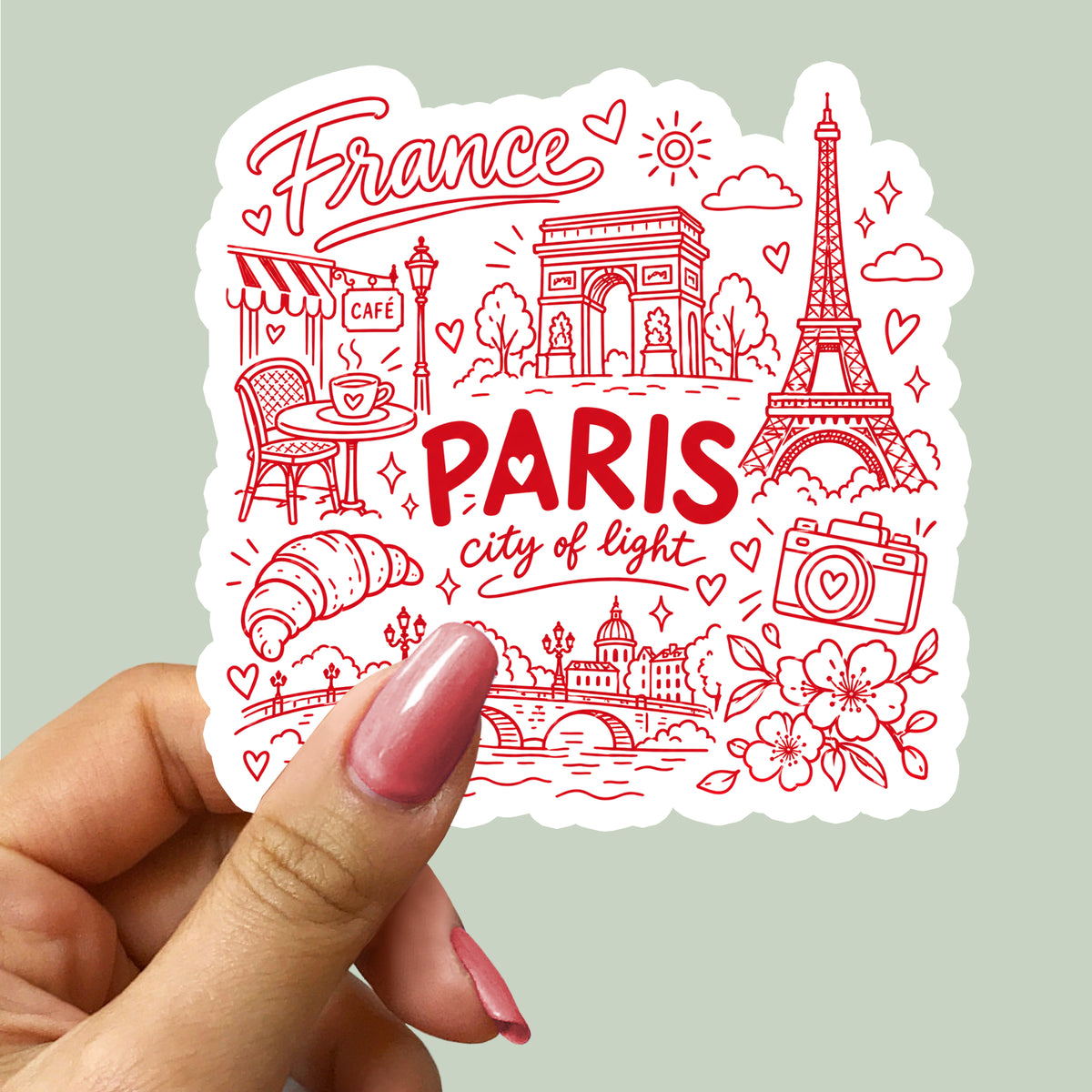 Paris France City Illustration Sticker