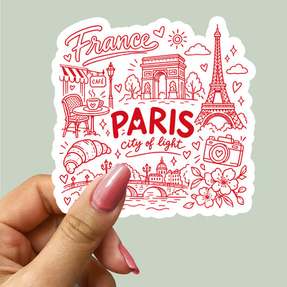 Paris France City Illustration Sticker