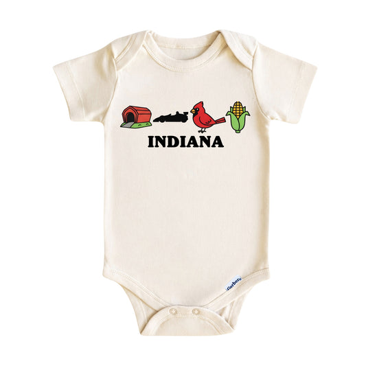 Indiana Baby Onesie ®, Hoosier State Baby Bodysuit for Boys Girls