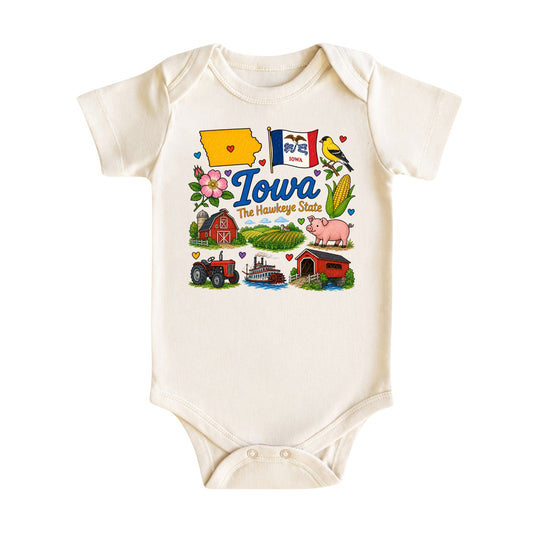 Iowa Baby Bodysuit for Boys Girls