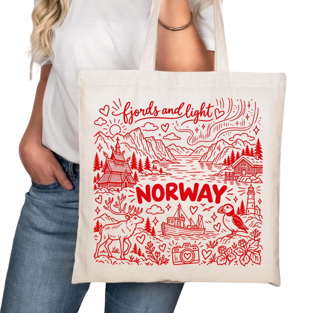 Norway Symbols Tote Bag