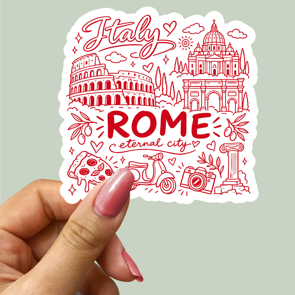 Rome Italy City Symbols Sticker