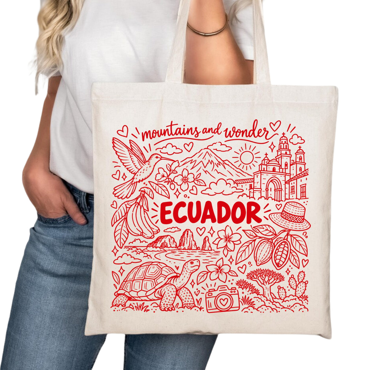 Ecuador Symbols Tote Bag