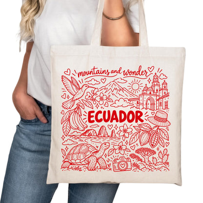 Ecuador Symbols Tote Bag