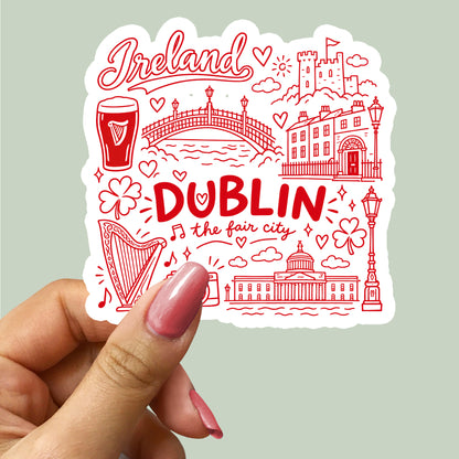 Dublin Ireland City Illustration Sticker