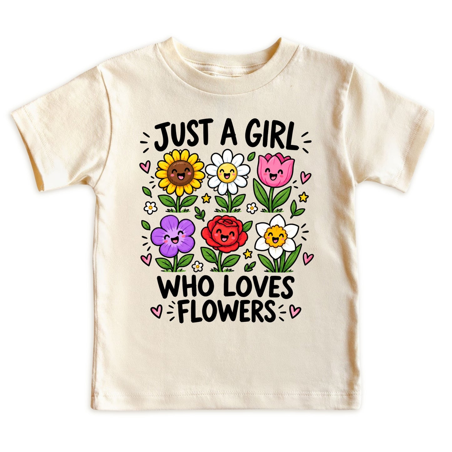 Just a Girl Who Loves Flowers Kids T-Shirt