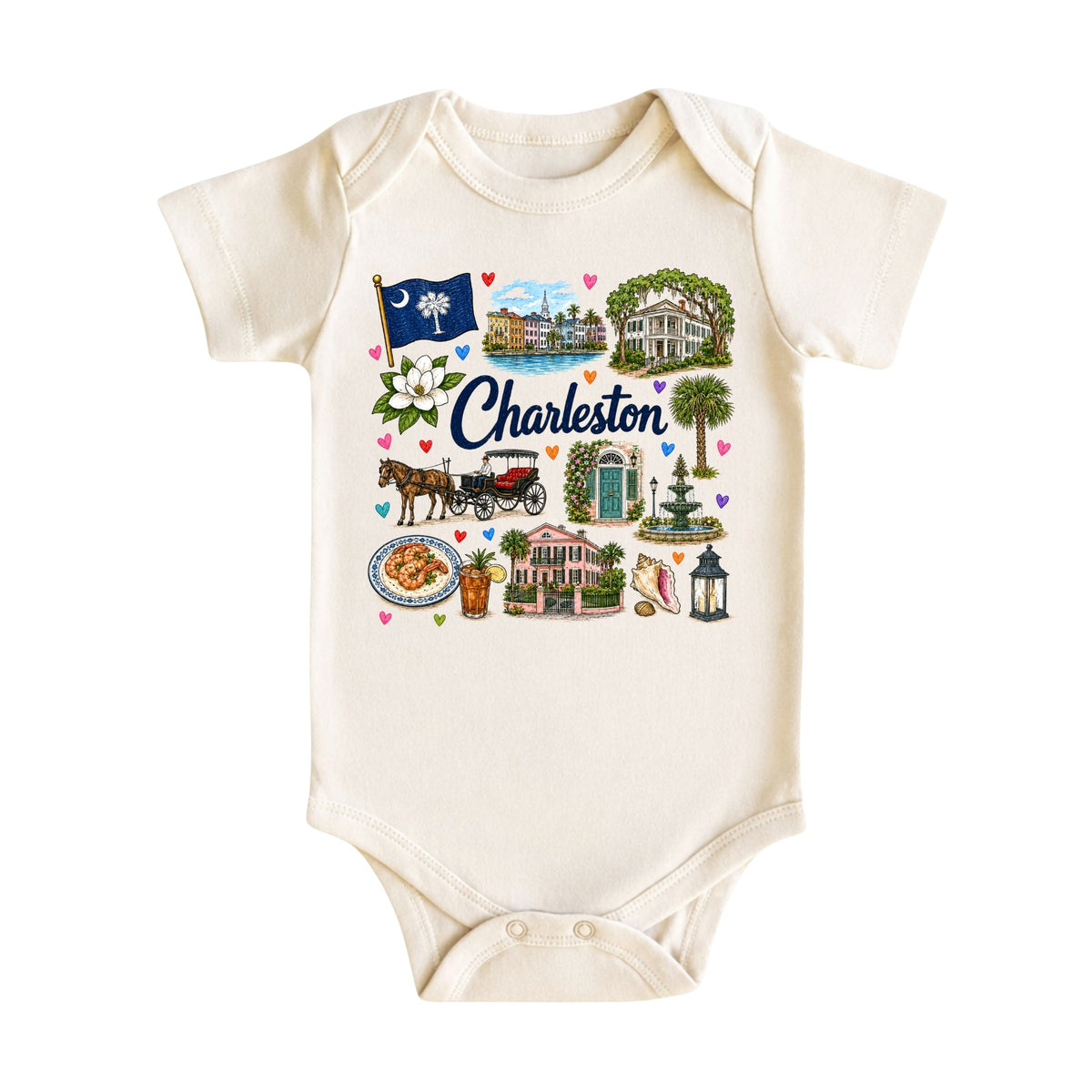 Charleston South Carolina Baby Bodysuit for Boys Girls