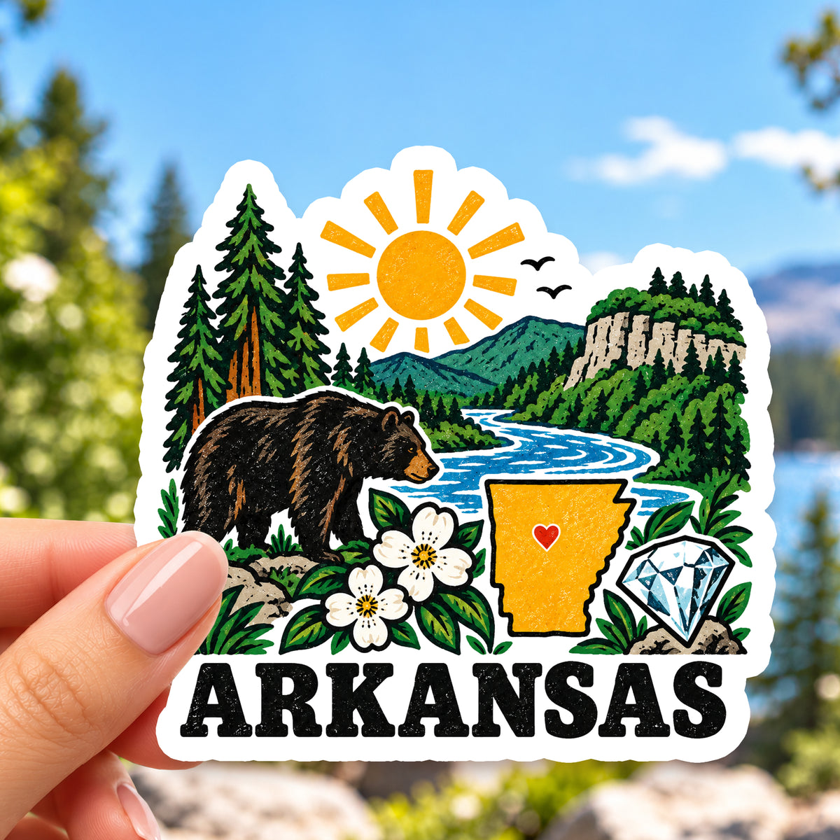 Arkansas Retro Sticker